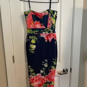 Midi spaghetti strap floral dress.